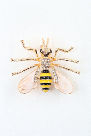 Arı broş. Yaka iğnesi broş. Taşlı tasarım arı broş. Kadın broş. Erkek broş.Broş. Unisex