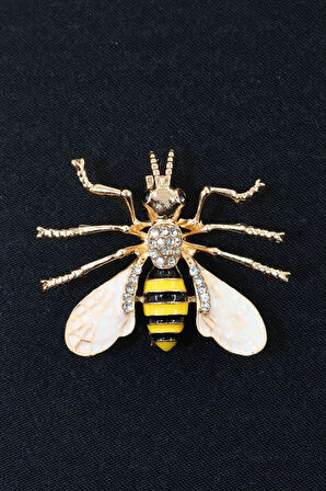 Arı broş. Yaka iğnesi broş. Taşlı tasarım arı broş. Kadın broş. Erkek broş.Broş. Unisex