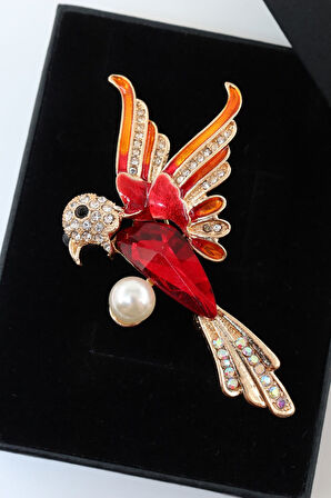 Yakut Güvercin Broş. Yaka Iğnesi Broş. Taşlı Broş. Kadın Broş Incili Broş. Güvercin Broş.