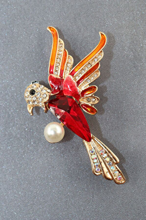 Yakut Güvercin Broş. Yaka Iğnesi Broş. Taşlı Broş. Kadın Broş Incili Broş. Güvercin Broş.