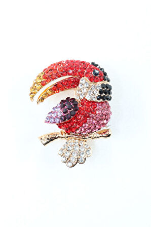 Tukan kuşu broş. Yaka iğnesi broş. Taşlı tasarım tukan broş. Kadın broş. Erkek broş. Broş. Unisex