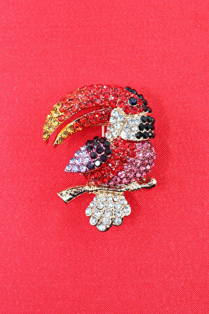 Tukan kuşu broş. Yaka iğnesi broş. Taşlı tasarım tukan broş. Kadın broş. Erkek broş. Broş. Unisex