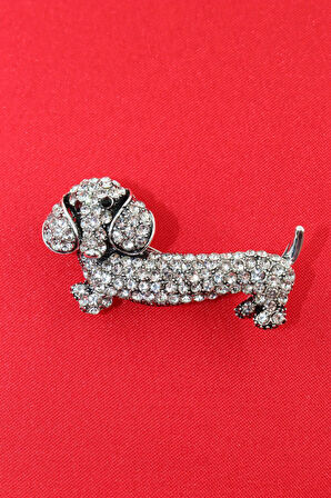 Dakhund Köpeği Broş. Yaka Iğnesi Broş. Taşlı Tasarım Broş. Kadın Broş. Erkek Broş. Broş. Unisex