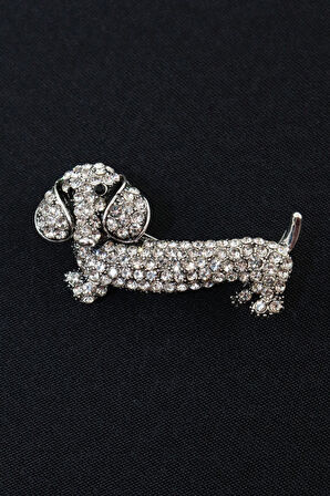 Dakhund Köpeği Broş. Yaka Iğnesi Broş. Taşlı Tasarım Broş. Kadın Broş. Erkek Broş. Broş. Unisex