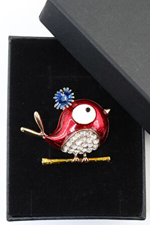 Minik serçe broş. Yaka iğnesi broş. Taşlı tasarım serçe broş. Kadın broş. Erkek broş. Broş. Unisex