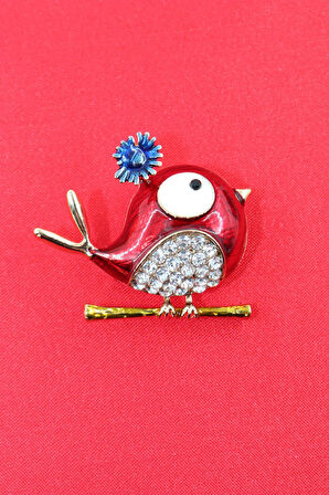 Minik serçe broş. Yaka iğnesi broş. Taşlı tasarım serçe broş. Kadın broş. Erkek broş. Broş. Unisex