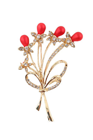 Nar Tanesi Broş. Kadın Yaka Iğnesi Broş. Nar Tanesi Çiçek Broş. Kadın Broş. Gold Broş. Taşlı Broş.