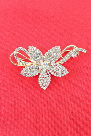 Yasemin çiçeği broş. Taşlı tasarım yasemin çiçeği broş. Yaka iğnesi broş. Kadın broş. Broş