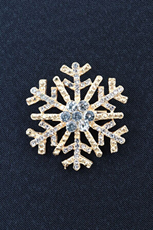 Kar tanesi broş. Taşlı tasarım broş. Yaka iğnesi broş. Kadın broş. Erkek broş. Broş. Unisex