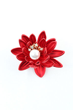 Nilüfer Çiçeği Broş. Yaka Iğnesi Broş, Incili Broş. Çiçek Broş. Taşlı Broş. Kadın Broş. Nilüfer Broş