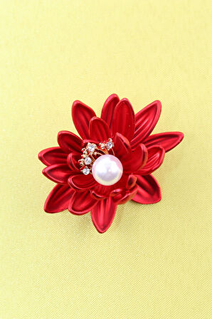 Nilüfer Çiçeği Broş. Yaka Iğnesi Broş, Incili Broş. Çiçek Broş. Taşlı Broş. Kadın Broş. Nilüfer Broş