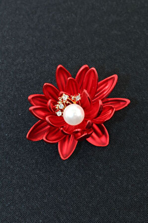 Nilüfer Çiçeği Broş. Yaka Iğnesi Broş, Incili Broş. Çiçek Broş. Taşlı Broş. Kadın Broş. Nilüfer Broş