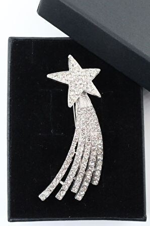 Kayan Yıldız Broş. Yaka Iğnesi Broş. Yıldız Broş. Taşlı Broş. Kadın Broş. Erkek Broş. Gümüş Broş