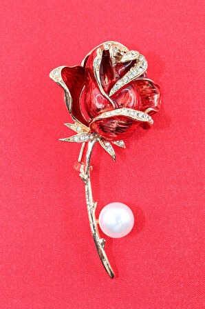 Gül Broş. Yaka Iğnesi Broş, Taşlı Broş. Kadın Broş. Erkek Broş. Çiçek Broş, Incili Gold Broş.