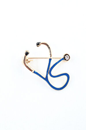 Stetoskop doktor broş. Taşlı tasarım stetoskop broş. Yaka iğnesi broş. Kadın broş. Erkek broş. Broş.