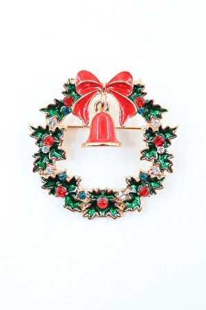 Noel baba çan broş. Yılbaşı çelenk broş. Yılbaşı çan broş. Kadın broş. Erkek broş. Broş. Unisex