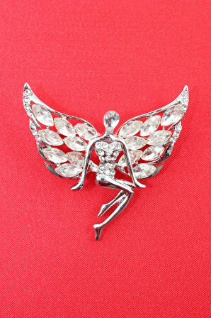 Pırlanta Melek Broş. Yaka Iğnesi Broş. Kadın Broş. Taşlı Broş. Gold Broş. Melek Peri Kızı Broş