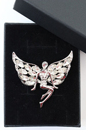 Pırlanta Melek Broş. Yaka Iğnesi Broş. Kadın Broş. Taşlı Broş. Gold Broş. Melek Peri Kızı Broş