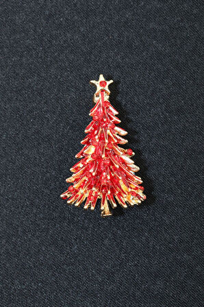 Zirkon Taşlı Cam Ağacı Broş. Yaka Iğnesi Çam Ağacı Broş. Kadın Broş, Erkek Broş. Çam Ağacı Broş.