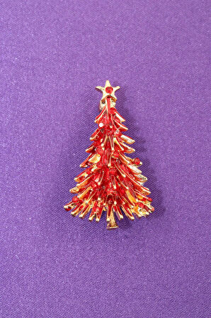 Zirkon Taşlı Cam Ağacı Broş. Yaka Iğnesi Çam Ağacı Broş. Kadın Broş, Erkek Broş. Çam Ağacı Broş.