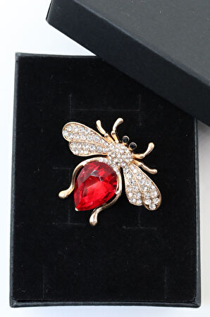 Kraliçe arı broş. Elmas taşlı tasarım arı broş. Yaka iğnesi broş. Kadın broş. Broş. Arı broş.