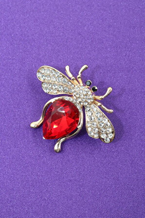 Kraliçe arı broş. Elmas taşlı tasarım arı broş. Yaka iğnesi broş. Kadın broş. Broş. Arı broş.