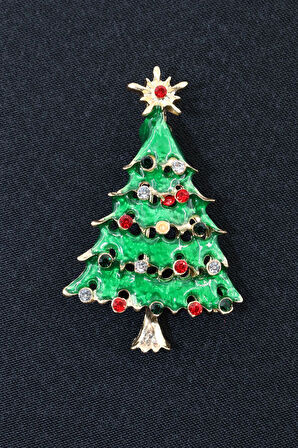 Zirkon Taşlı Cam Ağacı Broş. Yaka Iğnesi Çam Ağacı Broş. Kadın Broş, Erkek Broş. Çam Ağacı Broş.