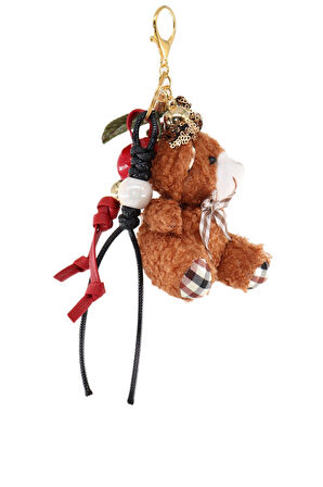 Anahtarlık Çanta Charm. Ayna Süsü.çanta Aksesuarı.anahtarlık Peluş Ayıcık Örme Ip Kiraz Çanta Charmı