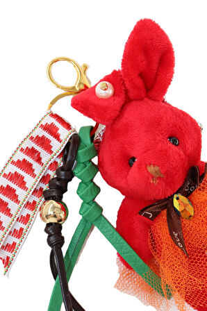 Anahtarlık Çanta Charm. Ayna Süsü. Çanta Aksesuarı. Anahtarlık Peluş Tavşan Örme Ip Çanta Charmı