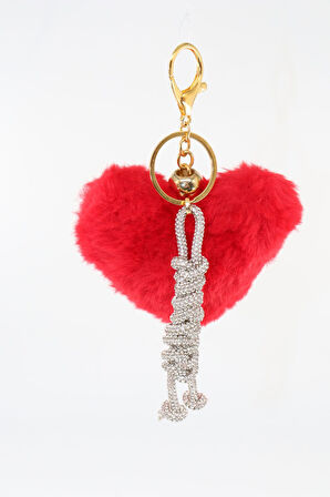 Anahtarlık Çanta Charm. Ayna Süsü. Çanta Aksesuarı. Anahtarlık Peluş Kalp Örme Ip Çanta Charmı