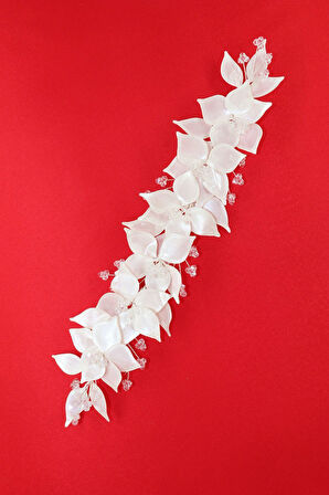 Çiçekli Sedef Gelin Tacı. Gelin Saç Aksesuarı. Nişan Saç Aksesuarı. Söz Nikah Kına Saç Aksesuarları