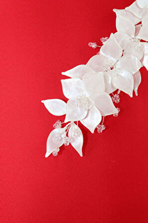 Çiçekli Sedef Gelin Tacı. Gelin Saç Aksesuarı. Nişan Saç Aksesuarı. Söz Nikah Kına Saç Aksesuarları