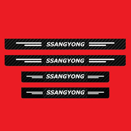 Ssangyong Modelleri İçin Uyumlu Grafen Karbon Oto Kapı Eşiği 4 Adet