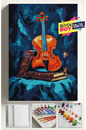 Sayılarla Boyama Seti Numaralı Tuval Fırça Boya Dahil Kasnaklı Set 50x70 Cm - KEMAN