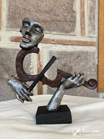 Keman Çalan Eller Biblo Müzik Dekor Ürünü