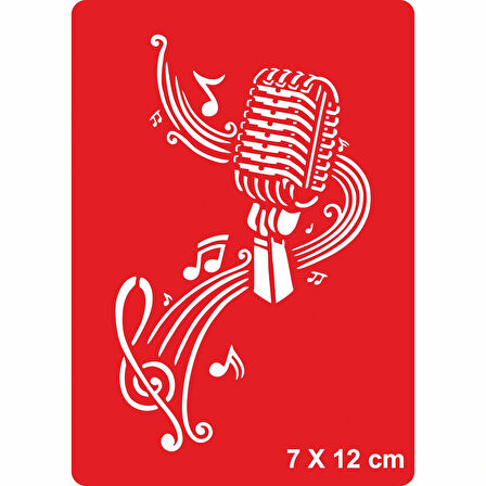 Şarkı Mikrofon Nota  Tattoo Geçici Dövme Şablonları Kına Kalıpları