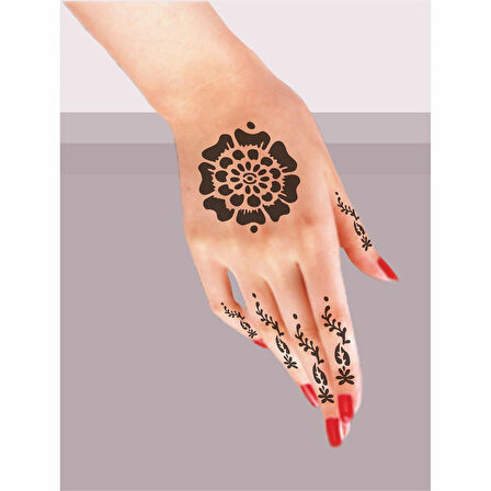 Menekşe 5'li Set Geçici Dövme Kına Şablonu