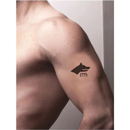 Göktürkçe Bozkurt  Tattoo Geçici Dövme Şablonları Kına Kalıpları