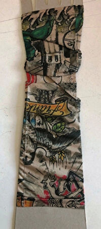 Çift Kol Giyilebilir Dövme Manzara Desenler Tattoo Sleeve
