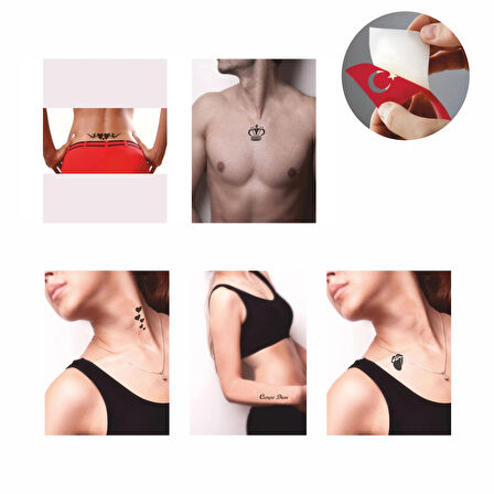 Kralın Kalbi desenleri Hint Kınası ile Geçici Dövme Yapma Seti