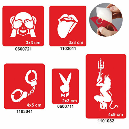 Şeytan Azapta 5 li Set Geçici Dövme Kına Şablonu