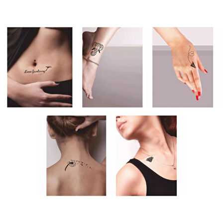 Filli 5'li Set Geçici Dövme Kına Şablonu
