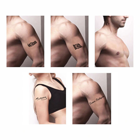 Canım Türkiyem 5'li Set Geçici Dövme Kına Şablonu