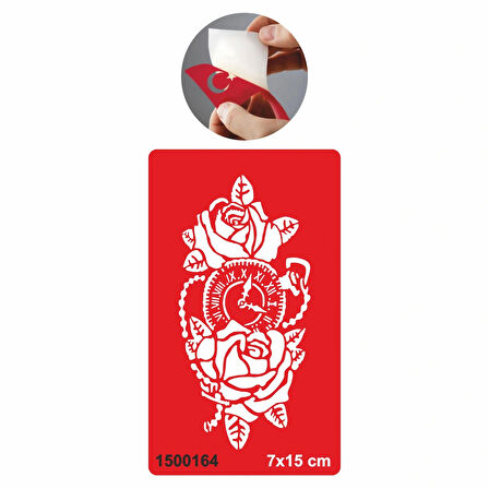Gül Saati  Tattoo Geçici Dövme Şablonları Kına Kalıpları