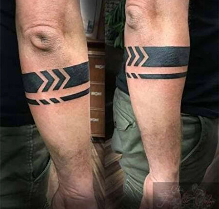 Kol Şerit Bant Çiftli  Tattoo Geçici Dövme Şablonları Kına Kalıpları