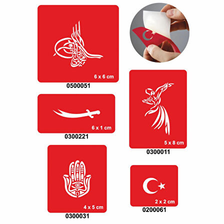 Evrensel Motifler 5'li Set Geçici Dövme Kına Şablonu