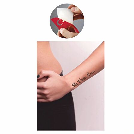 Benim Çılgın Hayatım(İspanyolca)  Tattoo Geçici Dövme Şablonları Kına Kalıpları