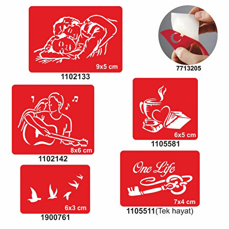 Sarmaş Dolaş Desenler 5 li Set Geçici Dövme Kına Şablonu