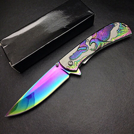 AlsepeteAvm YST5952RB Kartal Motifli Gökkuşağı Kamp Çakısı