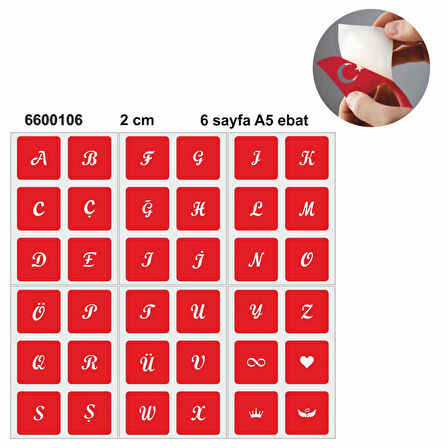 Büyük Boy El Yazısı Harf 5'li Set Geçici Dövme Kına Şablonu